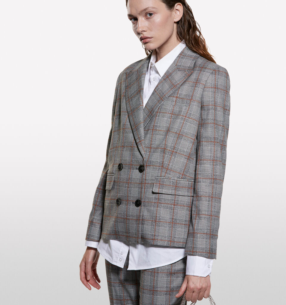 Karierter Flanellblazer - blazer für damen - Grau | Sisley image number 3